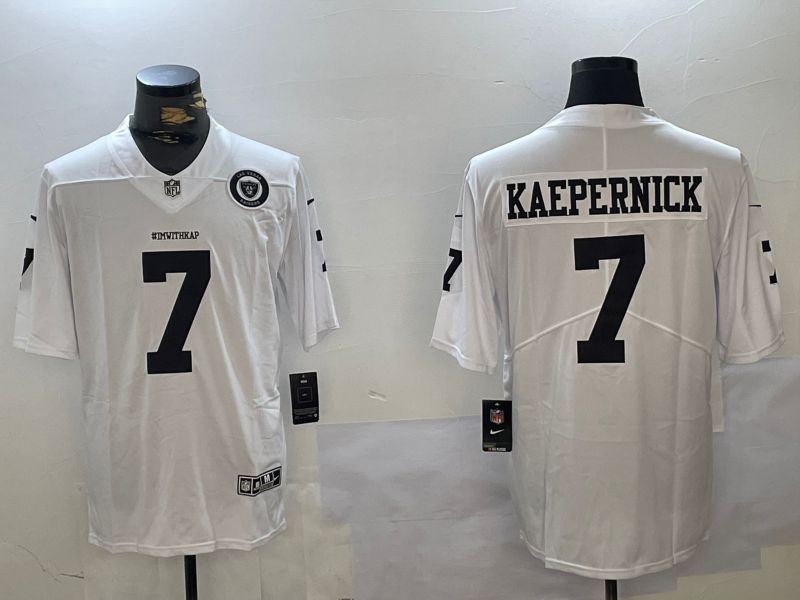 Men Oakland Raiders 7 Kaepernick White 2024 Nike Vapor Limited NFL Jersey style 1